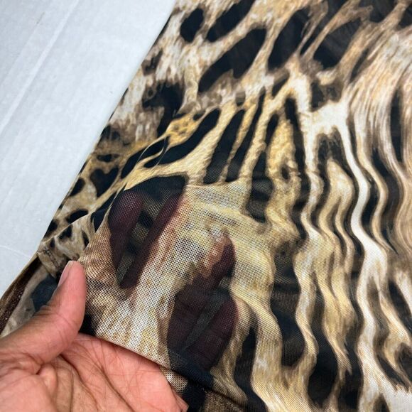 Chicos Travelers V-Neck Tunic Blouse Animal Print 3/4 Sleeve Lightweight 2 LARGE - Picture 10 of 13